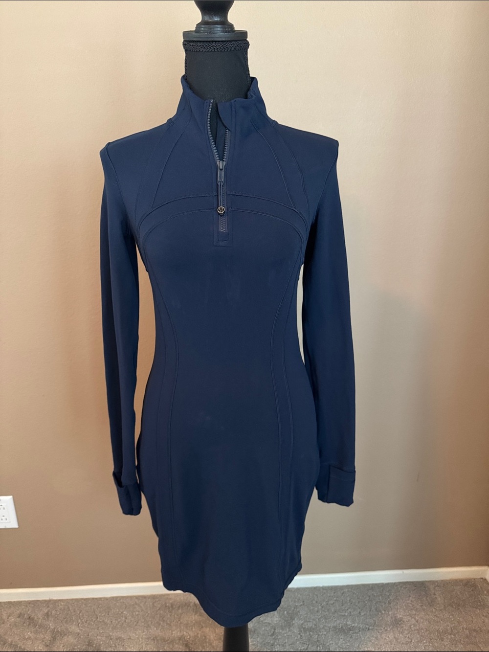 lululemon athletica Define Navy Long-Sleeve Zip Front Dress